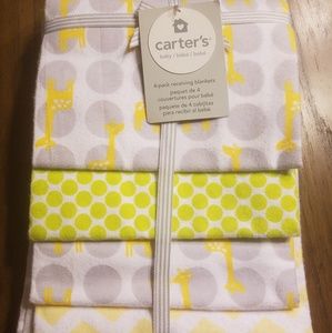 Unisex Carter's Receiving Blankets Yellow Green